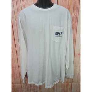 Vineyard Vines Mens Long Sleeve Pocket Tee XXL 100% Cotton Christmas Graphic
